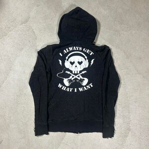 Y2K Abbey Dawn Avril Lavigne Skull Hoodie I Always Get What I Want Size Large